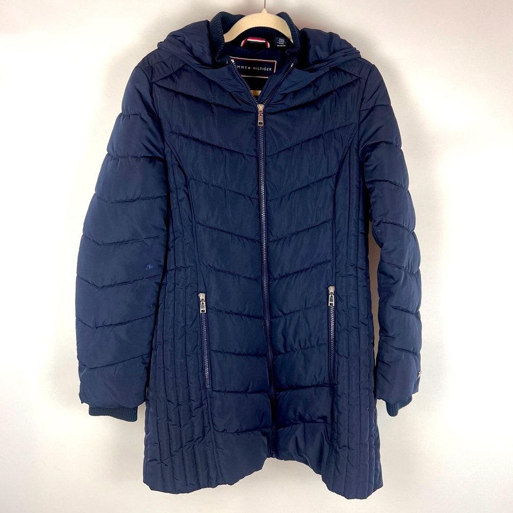 Tommy Hilfiger Navy Puffer Coat Size M